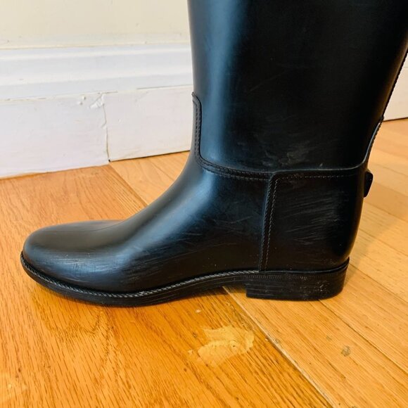 Burberry Tall Black Equestrian Style Rain Boot -- Size 39 US size 9 - Picture 14 of 15